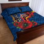Adelaide Crows ANZAC Personalised Quilt Bed Set Lest We Forget Poppy Camo
