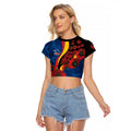 Adelaide Crows ANZAC Personalised Raglan Cropped T Shirt Lest We Forget Poppy Camo