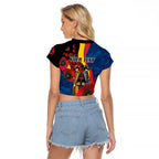 Adelaide Crows ANZAC Personalised Raglan Cropped T Shirt Lest We Forget Poppy Camo