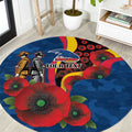 Adelaide Crows ANZAC Personalised Round Carpet Lest We Forget Poppy Camo