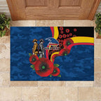 Adelaide Crows ANZAC Personalised Rubber Doormat Lest We Forget Poppy Camo