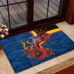 Adelaide Crows ANZAC Personalised Rubber Doormat Lest We Forget Poppy Camo
