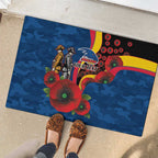 Adelaide Crows ANZAC Personalised Rubber Doormat Lest We Forget Poppy Camo
