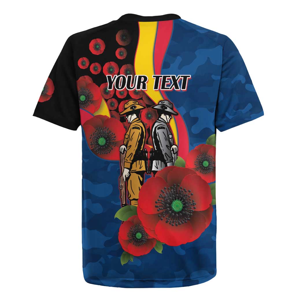 Adelaide Crows ANZAC Personalised Rugby Jersey Lest We Forget Poppy Camo