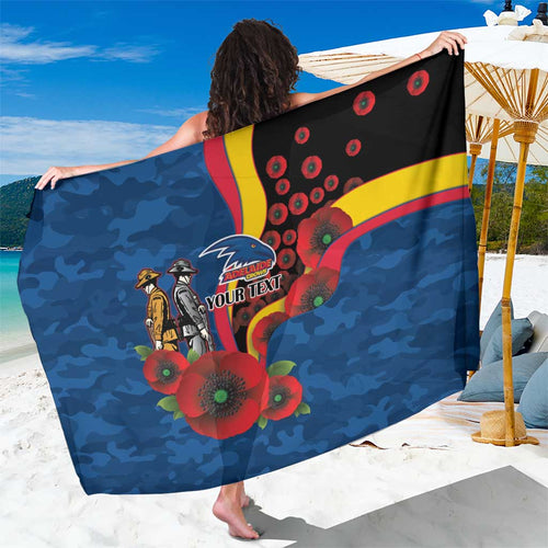 Adelaide Crows ANZAC Personalised Sarong Lest We Forget Poppy Camo