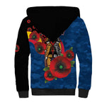 Adelaide Crows ANZAC Personalised Sherpa Hoodie Lest We Forget Poppy Camo