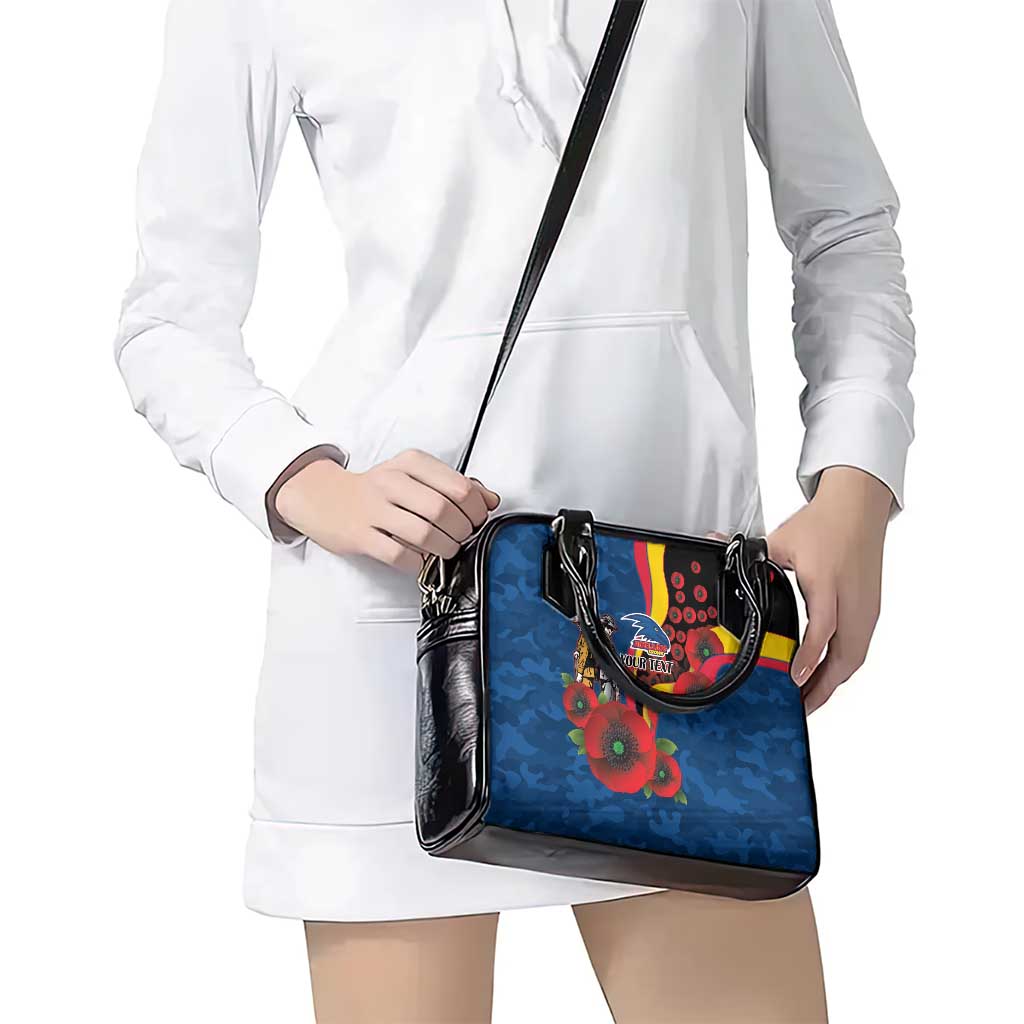 Adelaide Crows ANZAC Personalised Shoulder Handbag Lest We Forget Poppy Camo