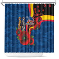 Adelaide Crows ANZAC Personalised Shower Curtain Lest We Forget Poppy Camo