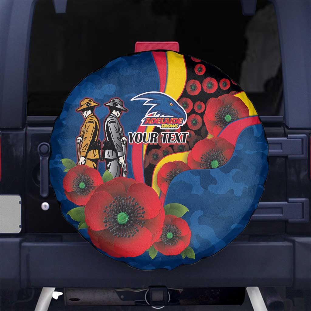 Adelaide Crows ANZAC Personalised Spare Tire Cover Lest We Forget Poppy Camo