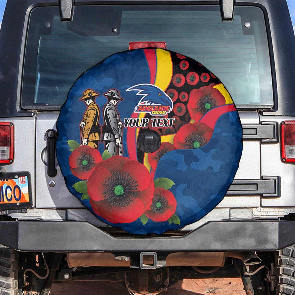 Adelaide Crows ANZAC Personalised Spare Tire Cover Lest We Forget Poppy Camo