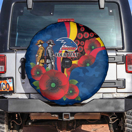 Adelaide Crows ANZAC Personalised Spare Tire Cover Lest We Forget Poppy Camo