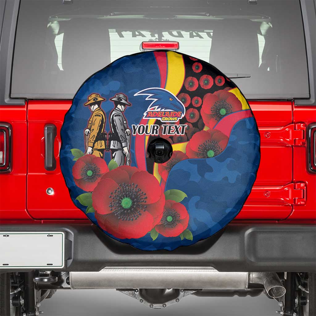 Adelaide Crows ANZAC Personalised Spare Tire Cover Lest We Forget Poppy Camo