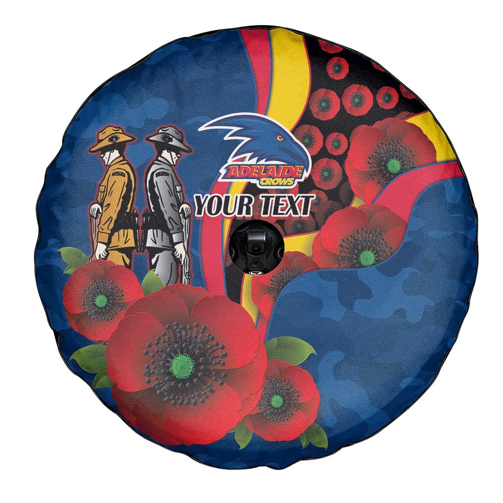 Adelaide Crows ANZAC Personalised Spare Tire Cover Lest We Forget Poppy Camo