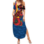 Adelaide Crows ANZAC Personalised Summer Maxi Dress Lest We Forget Poppy Camo