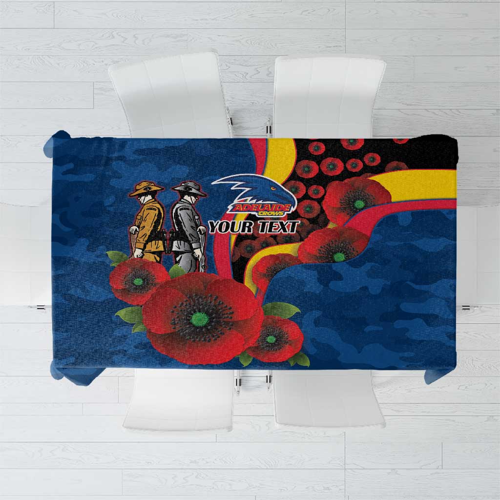 Adelaide Crows ANZAC Personalised Tablecloth Lest We Forget Poppy Camo