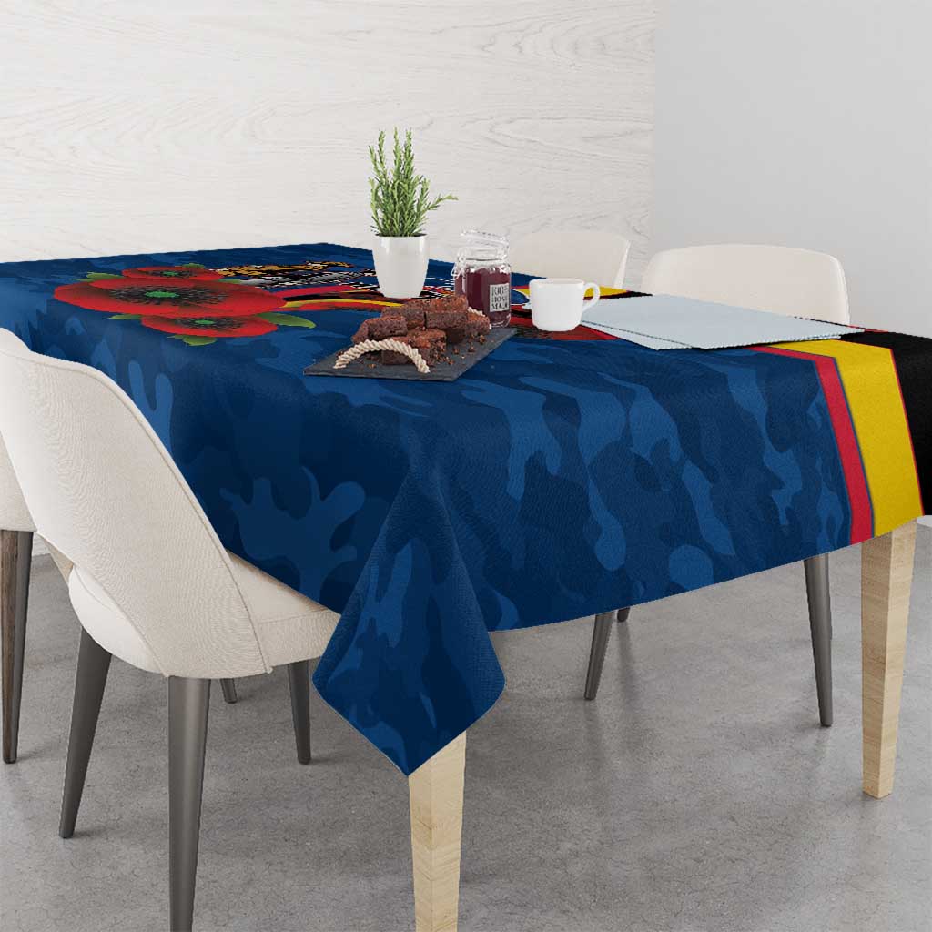 Adelaide Crows ANZAC Personalised Tablecloth Lest We Forget Poppy Camo