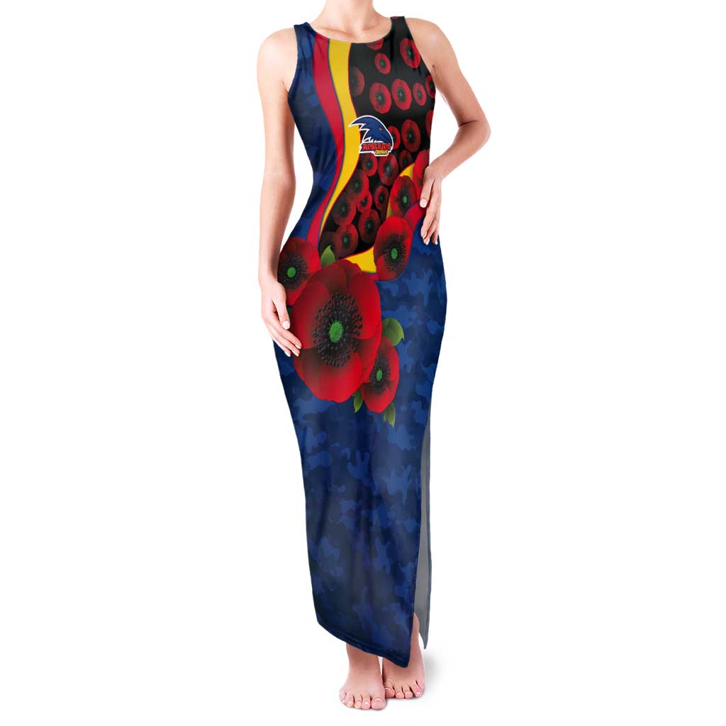 Adelaide Crows ANZAC Personalised Tank Maxi Dress Lest We Forget Poppy Camo