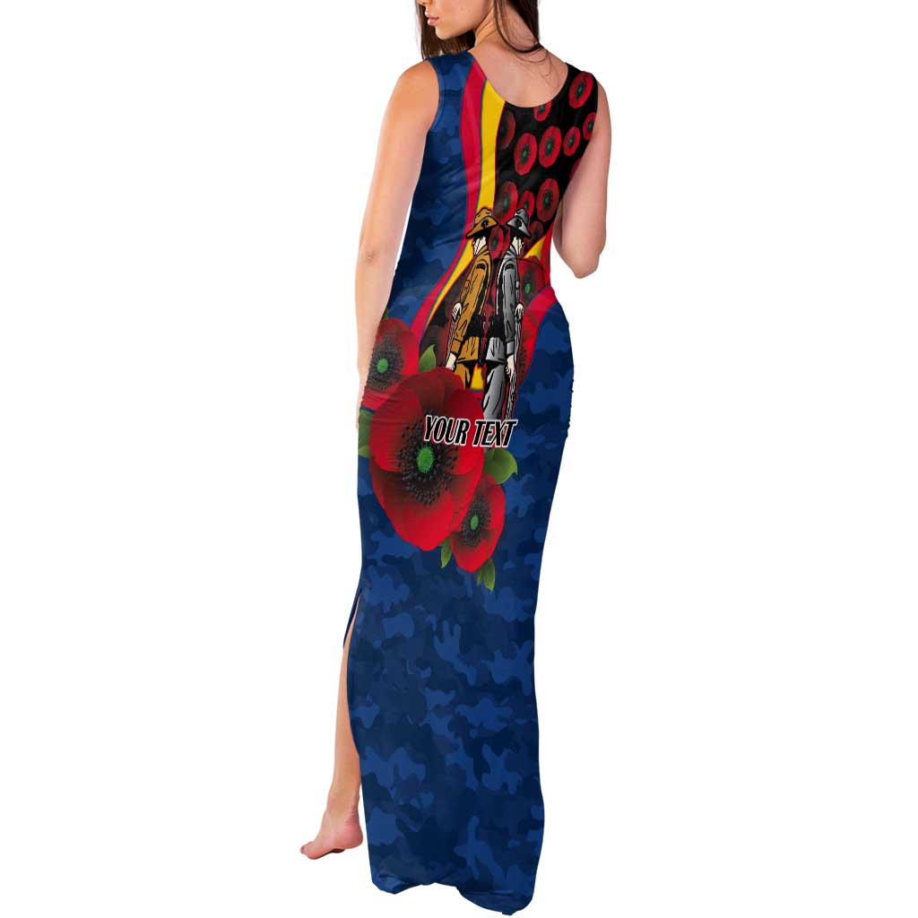 Adelaide Crows ANZAC Personalised Tank Maxi Dress Lest We Forget Poppy Camo