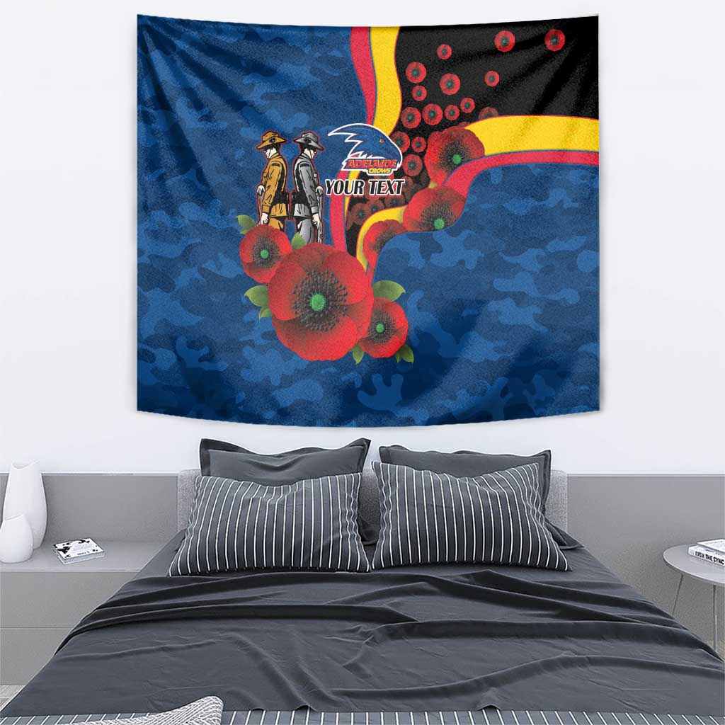 Adelaide Crows ANZAC Personalised Tapestry Lest We Forget Poppy Camo