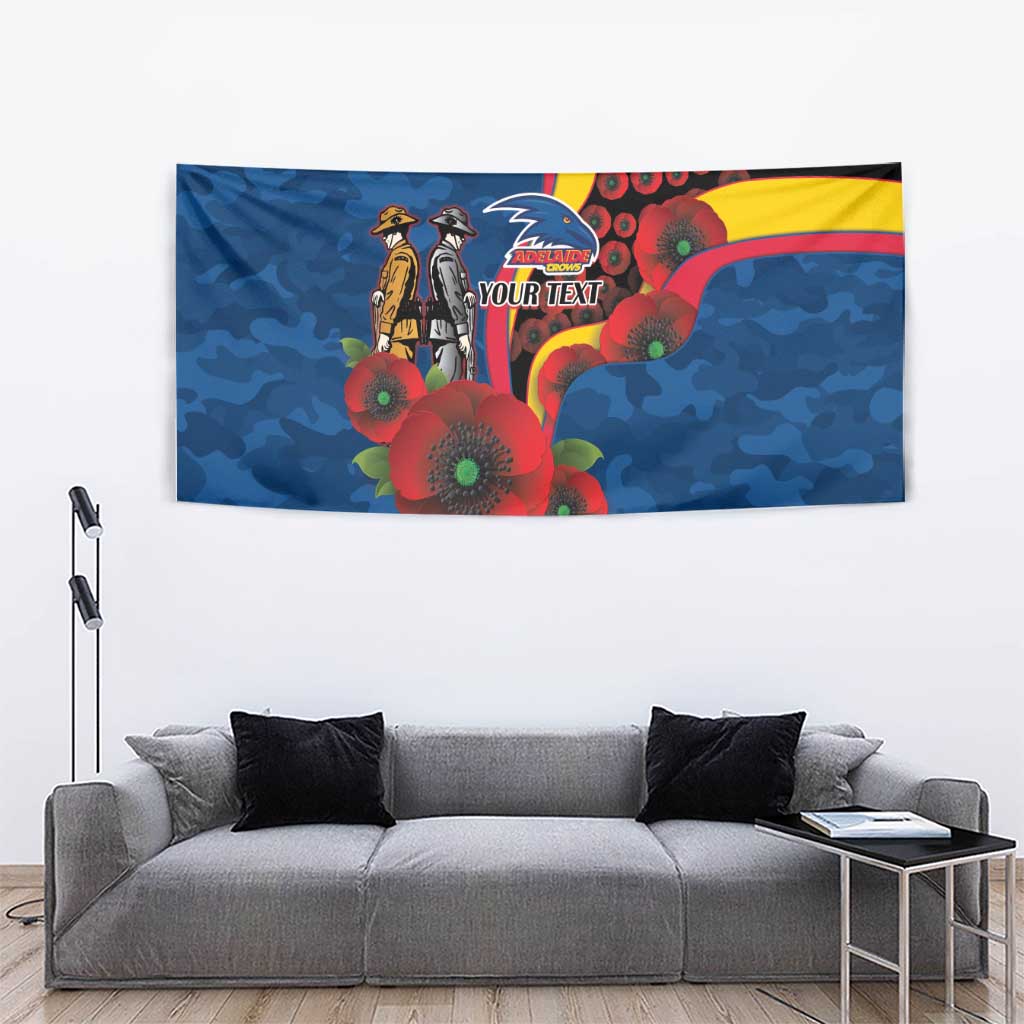 Adelaide Crows ANZAC Personalised Tapestry Lest We Forget Poppy Camo