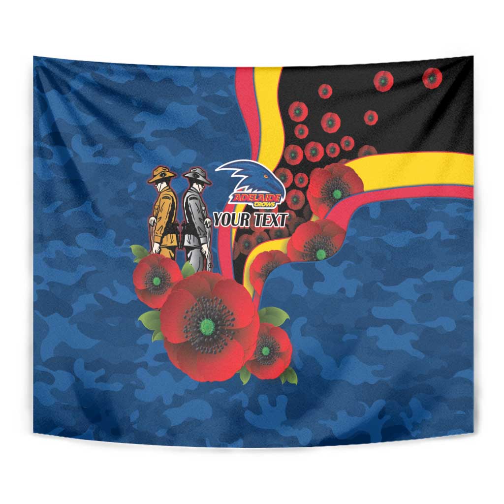Adelaide Crows ANZAC Personalised Tapestry Lest We Forget Poppy Camo