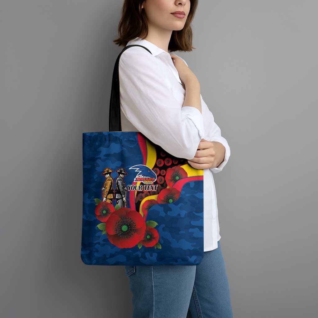 Adelaide Crows ANZAC Personalised Tote Bag Lest We Forget Poppy Camo