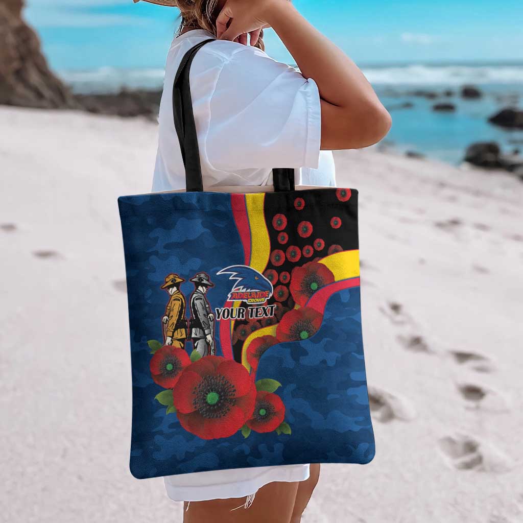 Adelaide Crows ANZAC Personalised Tote Bag Lest We Forget Poppy Camo