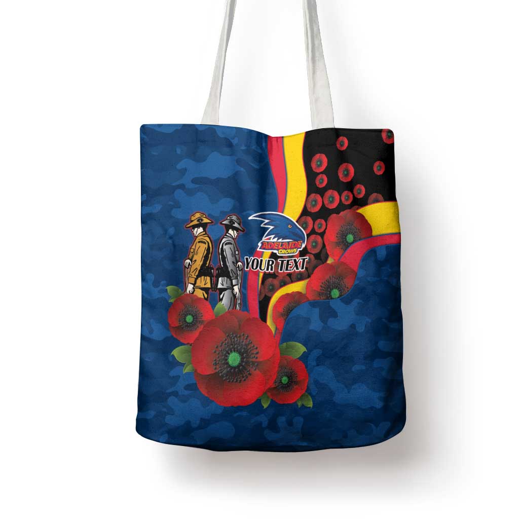 Adelaide Crows ANZAC Personalised Tote Bag Lest We Forget Poppy Camo