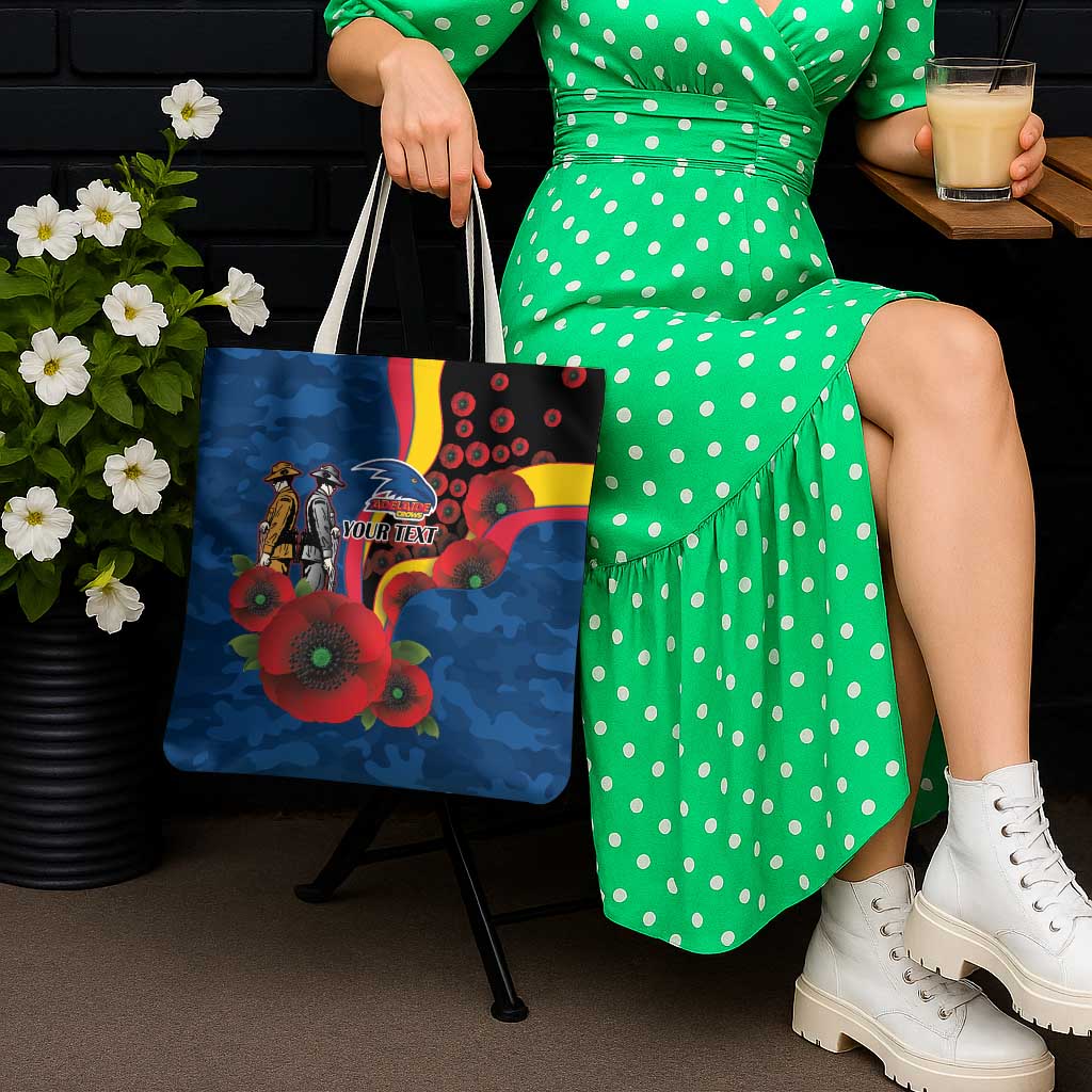 Adelaide Crows ANZAC Personalised Tote Bag Lest We Forget Poppy Camo