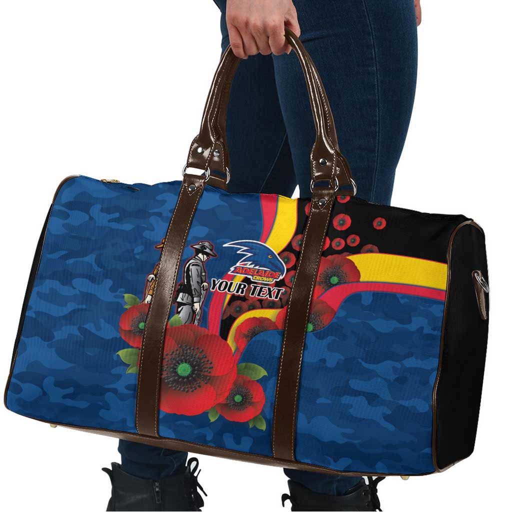 Adelaide Crows ANZAC Personalised Travel Bag Lest We Forget Poppy Camo