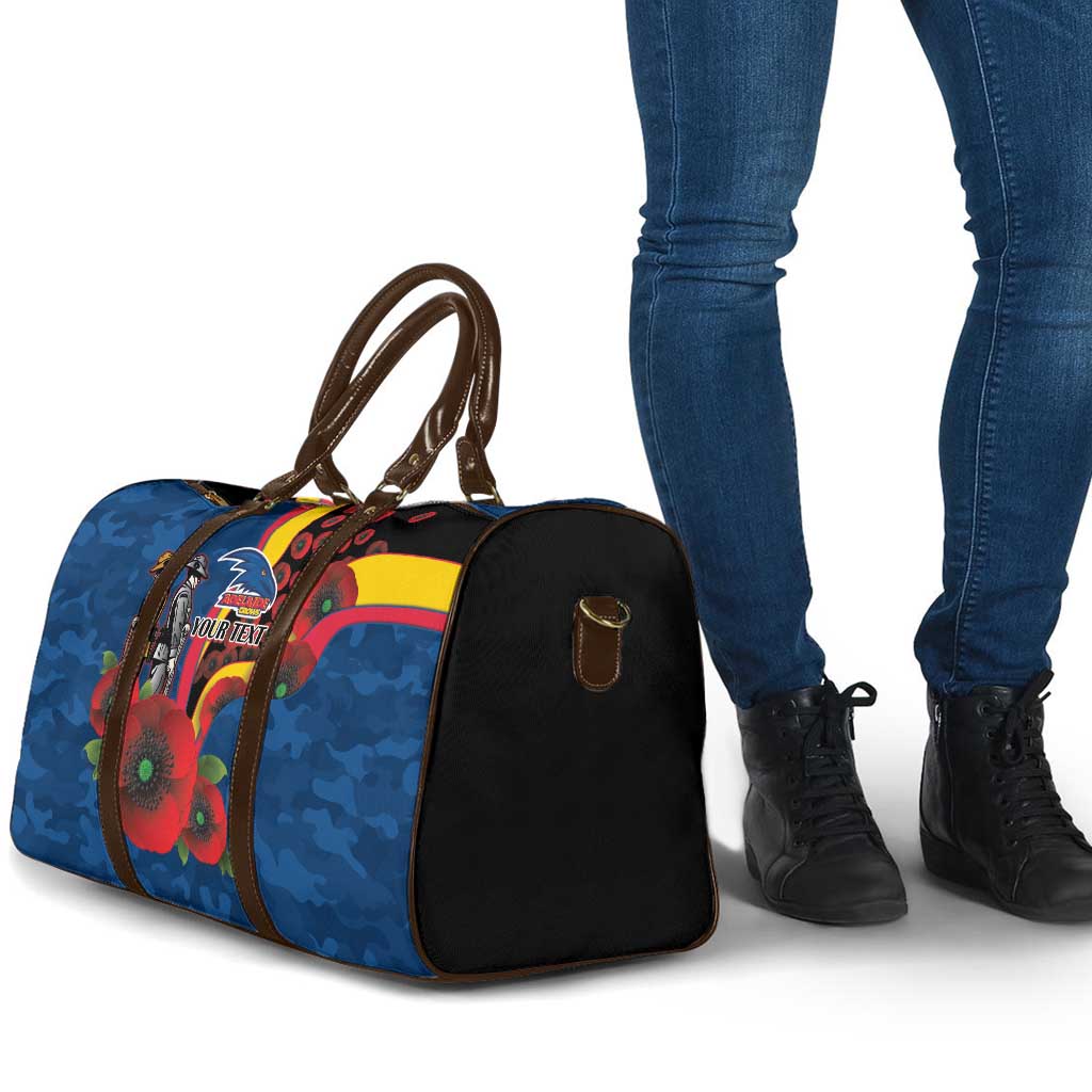 Adelaide Crows ANZAC Personalised Travel Bag Lest We Forget Poppy Camo