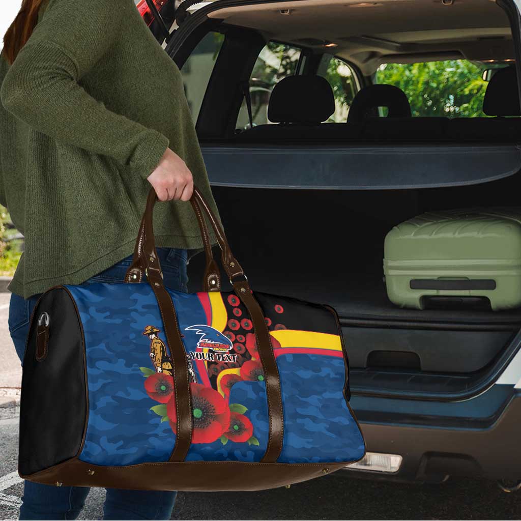 Adelaide Crows ANZAC Personalised Travel Bag Lest We Forget Poppy Camo