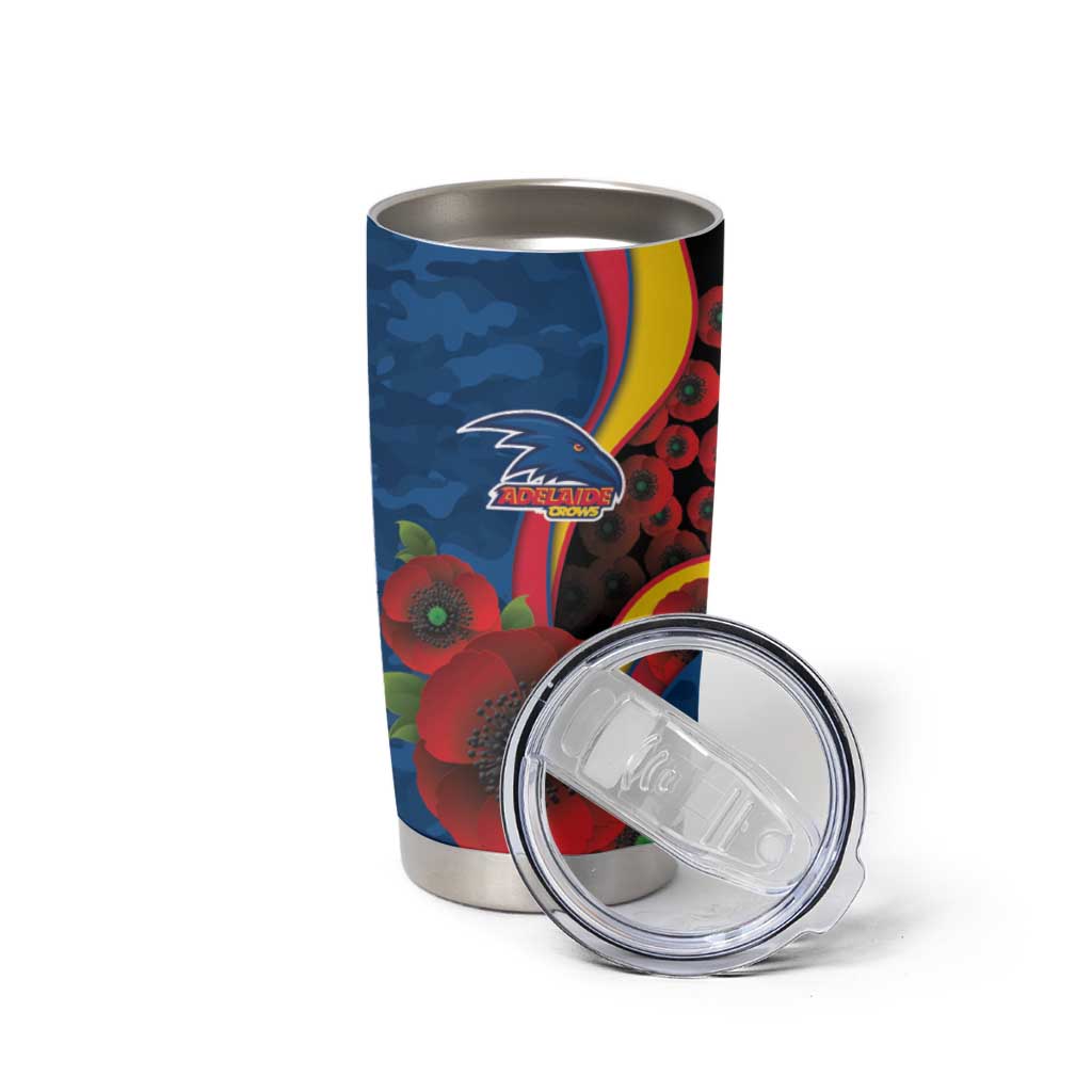Adelaide Crows ANZAC Personalised Tumbler Cup Lest We Forget Poppy Camo