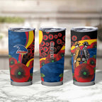 Adelaide Crows ANZAC Personalised Tumbler Cup Lest We Forget Poppy Camo