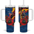 Adelaide Crows ANZAC Personalised Tumbler With Handle Lest We Forget Poppy Camo