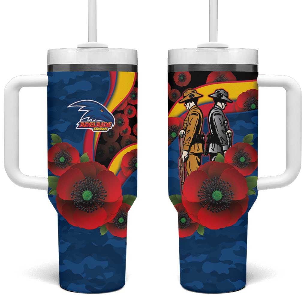 Adelaide Crows ANZAC Personalised Tumbler With Handle Lest We Forget Poppy Camo