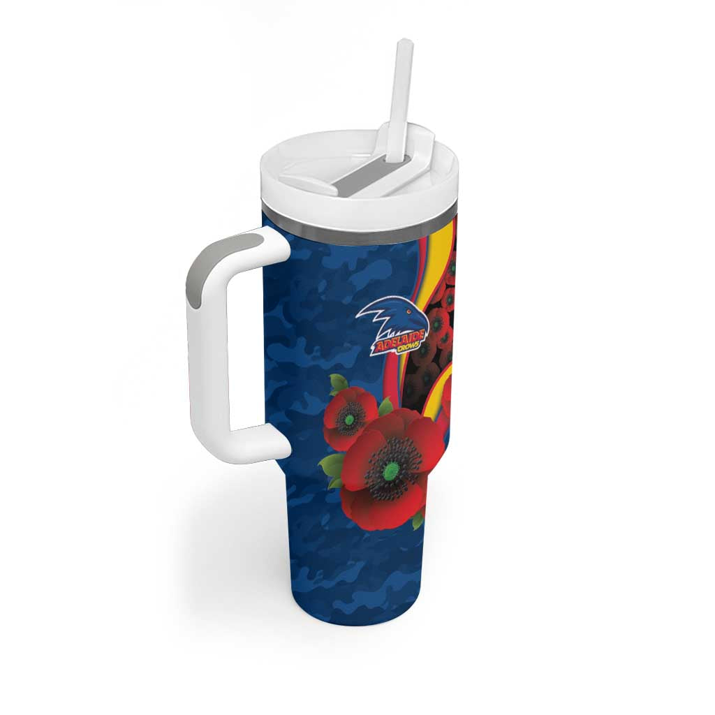 Adelaide Crows ANZAC Personalised Tumbler With Handle Lest We Forget Poppy Camo