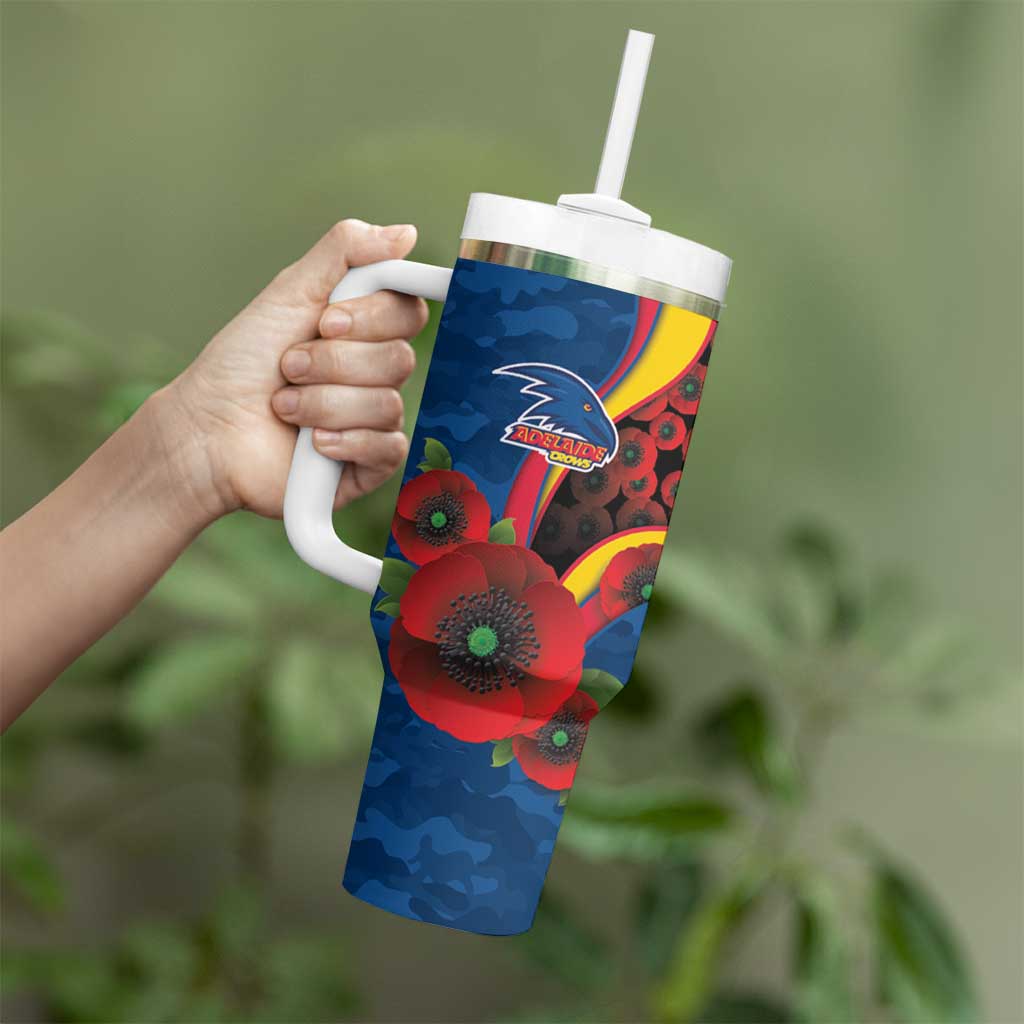Adelaide Crows ANZAC Personalised Tumbler With Handle Lest We Forget Poppy Camo