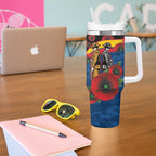 Adelaide Crows ANZAC Personalised Tumbler With Handle Lest We Forget Poppy Camo