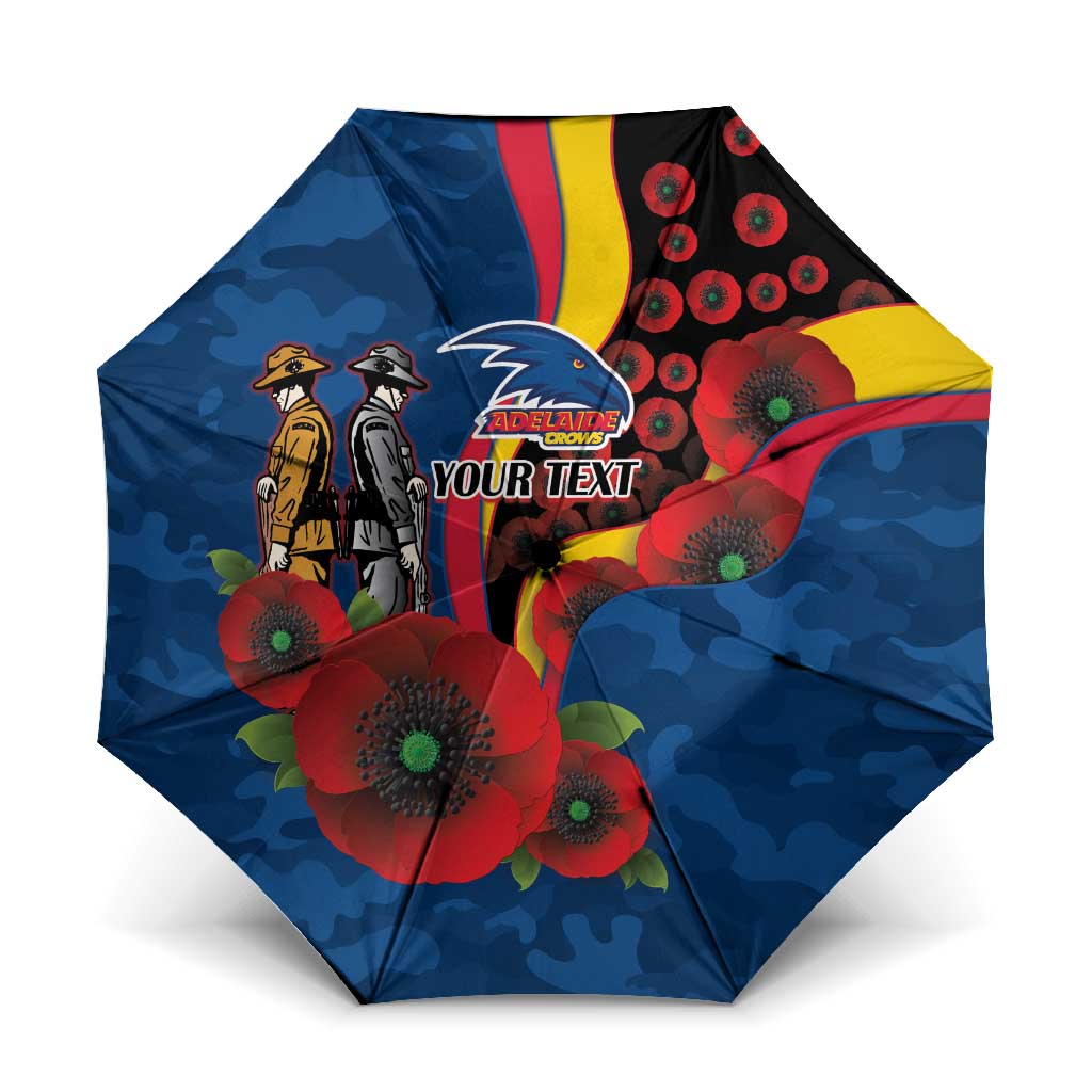 Adelaide Crows ANZAC Personalised Umbrella Lest We Forget Poppy Camo