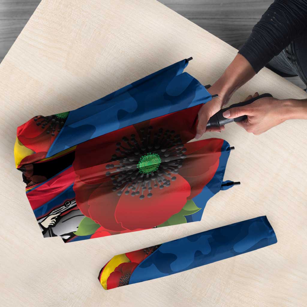 Adelaide Crows ANZAC Personalised Umbrella Lest We Forget Poppy Camo
