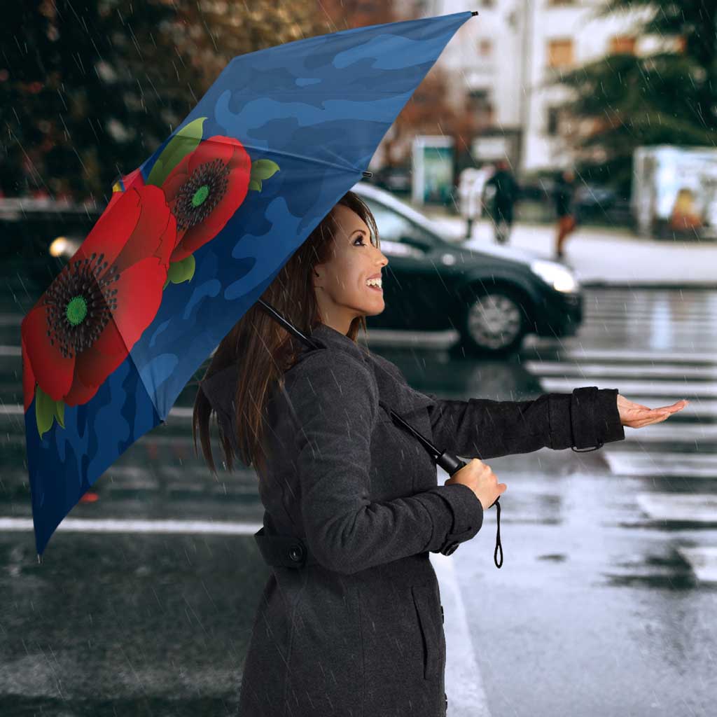 Adelaide Crows ANZAC Personalised Umbrella Lest We Forget Poppy Camo