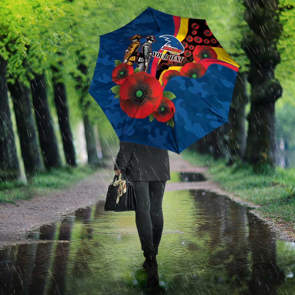 Adelaide Crows ANZAC Personalised Umbrella Lest We Forget Poppy Camo