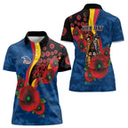 Adelaide Crows ANZAC Personalised Women Polo Shirt Lest We Forget Poppy Camo