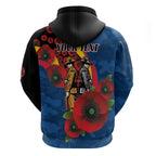 Adelaide Crows ANZAC Personalised Zip Hoodie Lest We Forget Poppy Camo