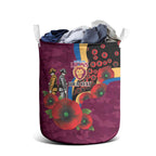 Brisbane Lions ANZAC Personalised Laundry Basket Lest We Forget Poppy Camo