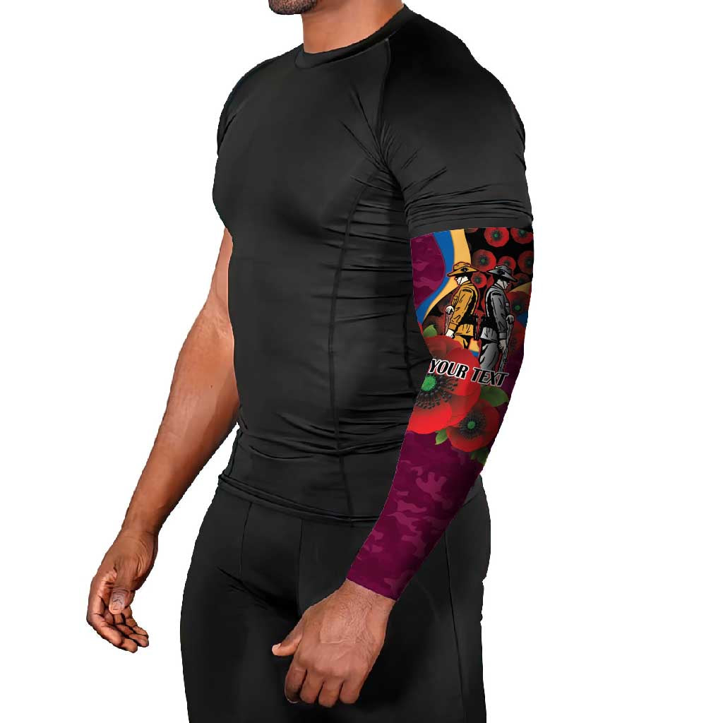 Brisbane Lions ANZAC Personalised Arm Sleeves Lest We Forget Poppy Camo