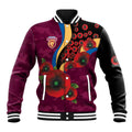 Brisbane Lions ANZAC Personalised Baseball Jacket Lest We Forget Poppy Camo