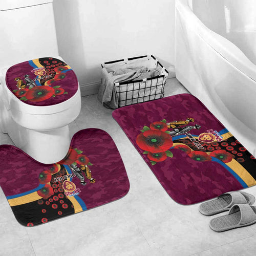 Brisbane Lions ANZAC Personalised Bathroom Set Lest We Forget Poppy Camo