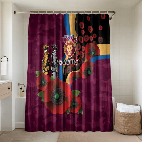 Brisbane Lions ANZAC Personalised Bathroom Set Lest We Forget Poppy Camo